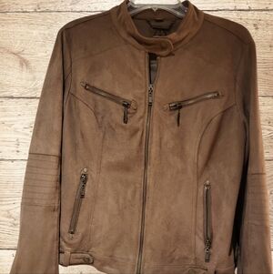 Women's Brown Faux Suede Jacket